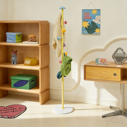 Colorful Multi-Hook Freestanding Coat Rack