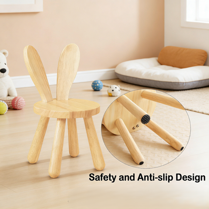Wooden Bunny-Shaped Kids' Chair