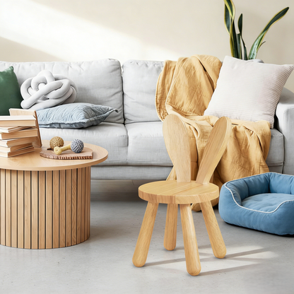 Wooden Bunny-Shaped Kids' Chair