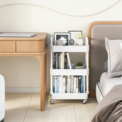 3-Tier Rolling Storage Cart with Handle