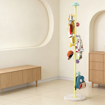 Colorful Multi-Hook Freestanding Coat Rack