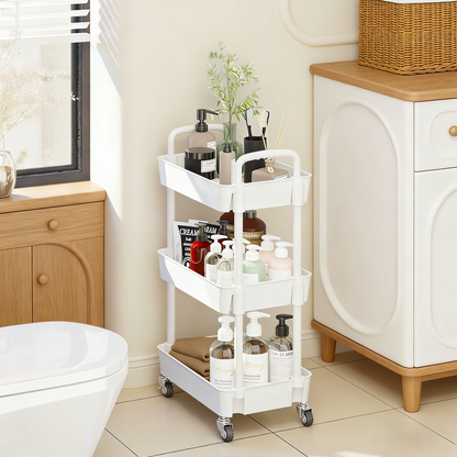 3-Tier Rolling Storage Cart with Handle