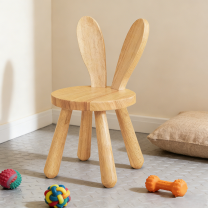 Wooden Bunny-Shaped Kids' Chair