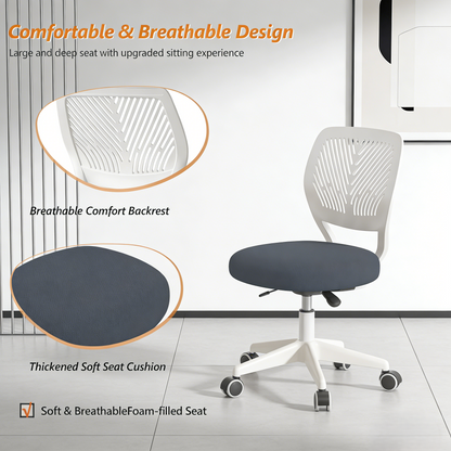 Ergonomic Low-Back Task Chair with Wheels
