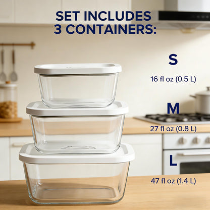 Vacuum-Seal Glass Food Storage Set