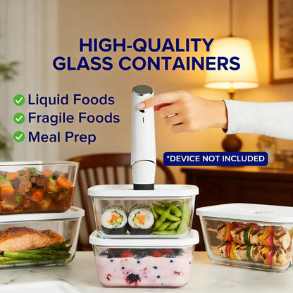 Vacuum-Seal Glass Food Storage Set